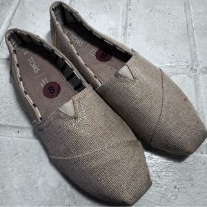 New Tom’s Women’s Alpargata Natural Undyed Heritage Canvas Slip Ons Size 8